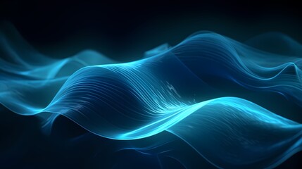 Digital technology aquamarine wave motion poster web page PPT background