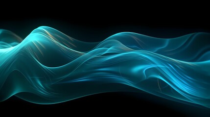 Digital technology aquamarine wave motion poster web page PPT background