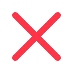 Vector cross multiply close remove mark icon. Black, white background. Perfect for app and web interfaces, infographics, presentations, marketing, etc.