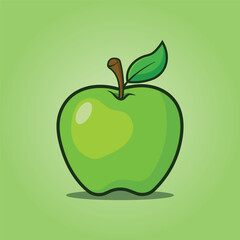 Green fresh apple, Apple fruit vector illustration design