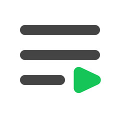 Obraz premium Editable vector media player playlist icon. Black, transparent white background. Part of a big icon set family. Perfect for web and app interfaces, presentations, infographics, etc