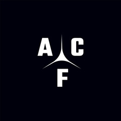 ACF letter logo. ACF logo. ACF letter. Initial ACF letter logo with trinity mark. Initials ACF typography for business, technology, and real estate brands.