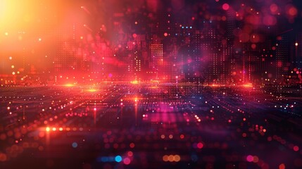 Obraz premium tech geometric art, geometric shapes and lines in a tech background represent modern digital design for innovation and connectivity in abstract form