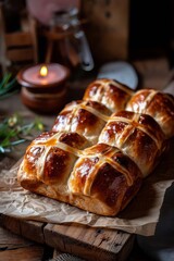 the yeast buns are baked. Selective focus.