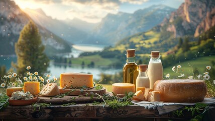 Fototapeta premium The best cheese you'll ever taste comes from happy cows.