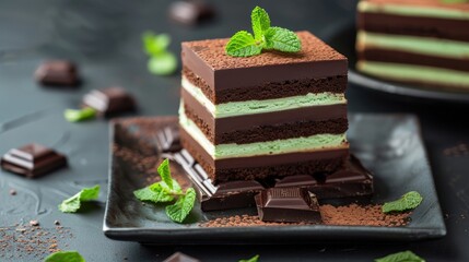 National Chocolate Mint Day International Chocolate Mint Day World Chocolate Mint Day all stack up like layers on top of a global platter - Powered by Adobe
