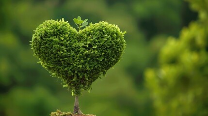 Express your love for nature by cradling a heart shaped tree or nurturing a baby plant nestled in a green heart formation symbolizing your commitment to environmental conservation and healin