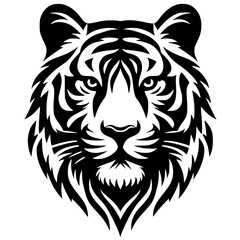 Tiger head tattoo silhouette