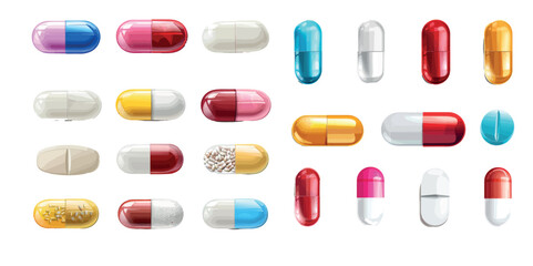 A realistic illustration of a medicine capsule. A modern illustration of a medicine capsule, a capsule of medicine, a capsule of medicines, an illustration of medicine.
