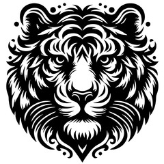 Tiger head tattoo silhouette