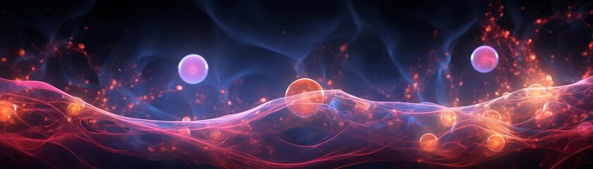 Realistic animation frame of muscle cells during regeneration, emphasizing satellite cells and growth factors, for medical tutorials