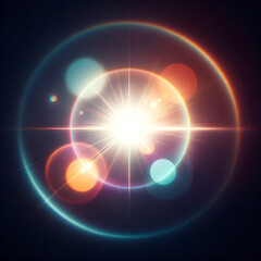 レンズフレア背景. Lense Flare. AI generated.