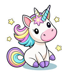 Magical Rainbow Unicorn: The perfect vector illustration to create an atmosphere of dream and magic.
