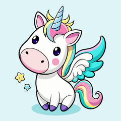 The magic of a rainbow unicorn: a vector illustration that turns an ordinary day into a magical one.

