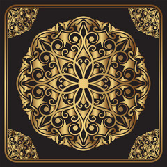 mandala ornament, round decorative design