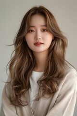 Fototapeta premium 여자 헤어스타일 모델