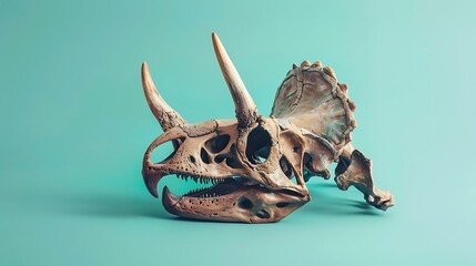 Triceratops bones as part of the natural museum collection are very well described. for the commemoration of International Museum Day as a poster, background