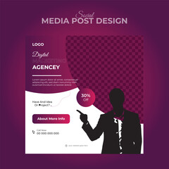 Trendy Editable Professional digital business agency marketing social media post and banner template design. Promotion Corporate advertising Web Banner Ads Stories flyer poster vector