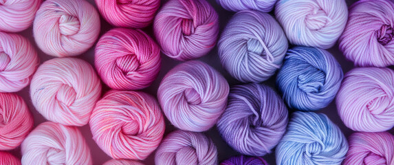 pastel colored balls of yarn close up with gradient effect