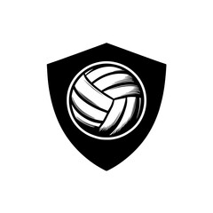 Logo de club de volley ball illustration en noir et blanc