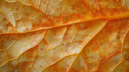 Obraz premium The image is a close-up of a leaf with the veins being very prominent