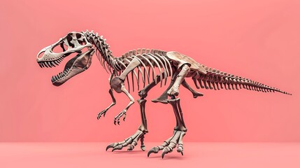 T-rex bones as part of the natural museum collection are very well described. for the commemoration of International Museum Day as a poster, background