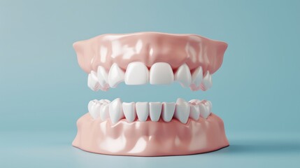 Obraz premium Close-up view of 3d human teeth model