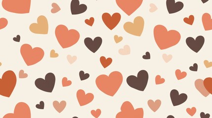 Fototapeta premium Artistic vector illustration of heart seamless background pattern
