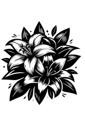 Lilies SVG, Flower SVG, Bouquet SVG, Floral Clipart, Lilies Silhouette, Lilies Cut file for Cricut, Lilies Art Print