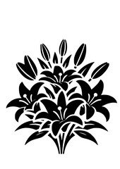 Obraz premium Lilies SVG, Flower SVG, Bouquet SVG, Floral Clipart, Lilies Silhouette, Lilies Cut file for Cricut, Lilies Art Print