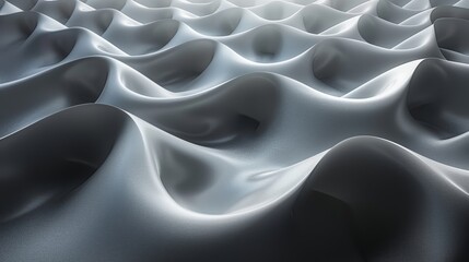 The image is a close-up of a white, silky, wavy fabric that looks soft and smooth.