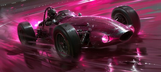 Dynamic digital art  race cars in action on track, conveying the thrill of motorsports