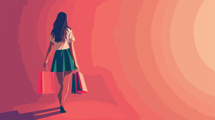 woman holding shopping bags Vector style vector design