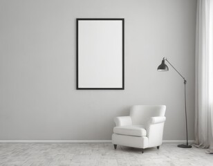 Minimalist Mockup Frame in a Stylish Apartment, Mockup Frame, Interior mockup with house background