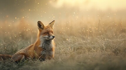 Naklejka premium Fox. Photography of wild animal in natural habitat.