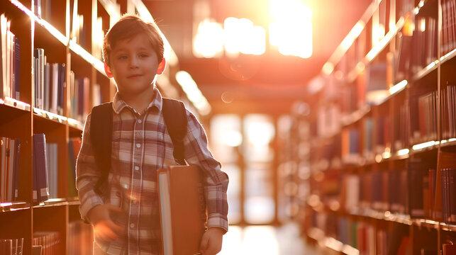 A child in the library