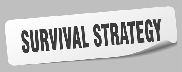 survival strategy sticker. survival strategy label