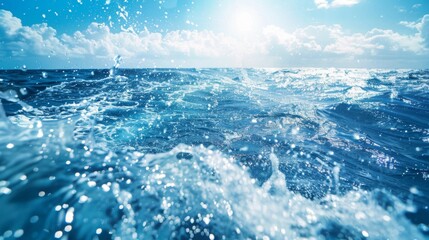 Water splash tide on surface of sea