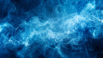 Obraz premium Electric blue smoke with streaks of bright white, sparking across the frame like lightning in a stormy sky.