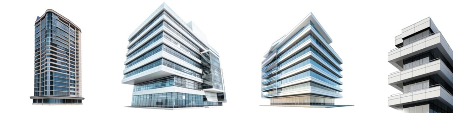 Set of Skyscraper building without background, PNG
