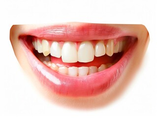 A woman's smile with white teeth.