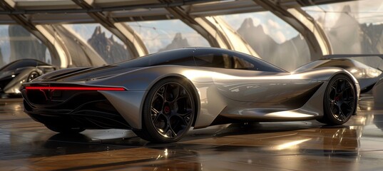 Fototapeta premium Eco friendly electric and hybrid vehicles showcasing sustainable design in digital renderings