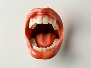 A 3d model of a human mouth with teeth.