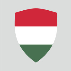 Hungary Flag in Shield Shape Frame