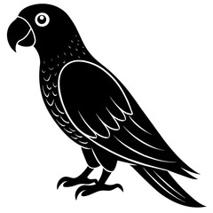 Simple parrot silhouette vector illustration.

