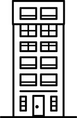Building black line style vector illustration