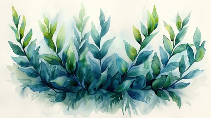 Watercolor illustration of Artemisia. Illustration for greeting cards, printing, and other design projects.