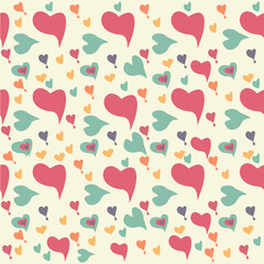 Seamless heart pattern. Seamless doodle heart pattern with vector
