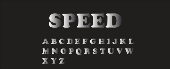 Speed font alphabet, Vector typeset.