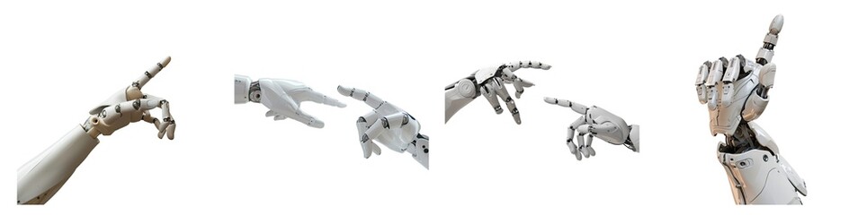 Pack of 3D Electronic Robot Hand, without background, no background .png 